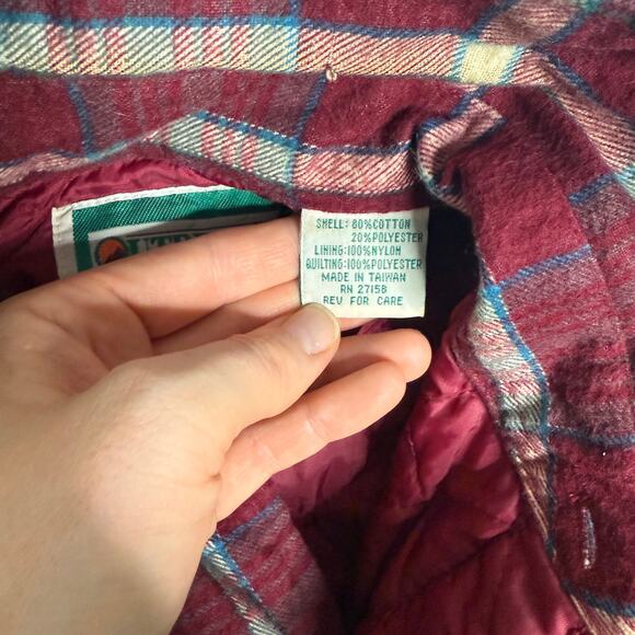 Vintage Outreach Quilted Lined Shacket Men’s S – Red Plaid Button Shirt Jacket - Picture 14 of 16